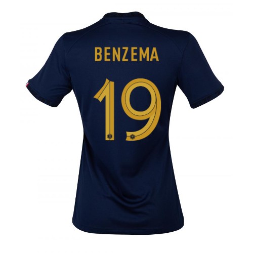 Frankrike Karim Benzema #19 Hemmatröja Kvinnor VM 2022 Kortärmad